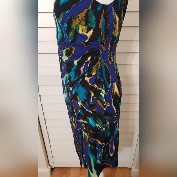 ABS Silver Label One Shoulder Multicolored Mini Dress Size S - Picture 4 of 13